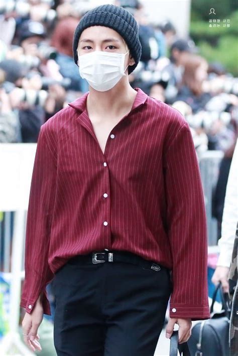 Bts Taehyung Clothes Wine Red Shirt Bts Inspired Outfits Fashion Bts Clothing