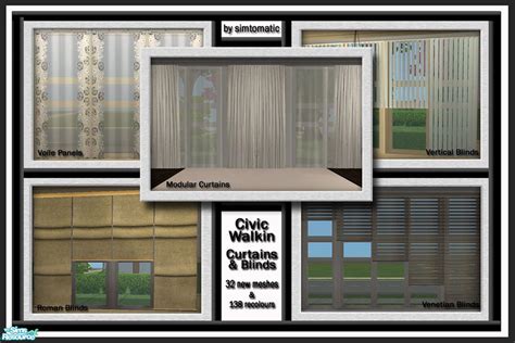 The Sims Resource Curtain Blinds And Panels Superset