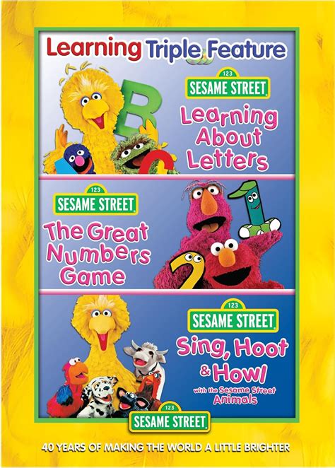 Sesame Street Learning Triple Feature 3pc Dvd Region 1 Ntsc Us Import