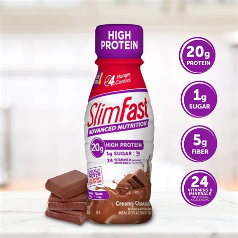 Slimfast Advanced Nutrition High Protein Meal Replacement Shake Creamy Chocolate 20g Of Ready