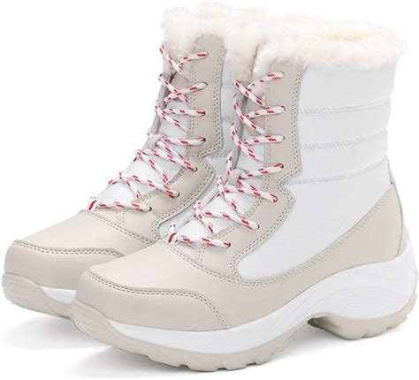 botas de nieve impermeables de invierno para mujer botines de cordones