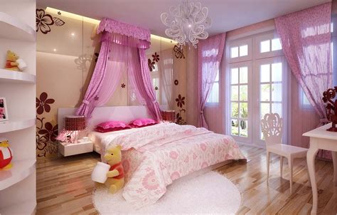 Luxurious Girls Bedroom With Big Bed Fully Furnished 3d Model Max