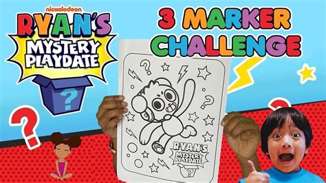 Everything you want to know about printable coloring pages for children is here! Ryan's Mystery Playdate on Nickelodeon 3 Marker Challenge | Colouring for Kids - Ryans ...