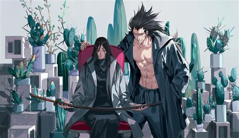 Unohana Retsu And Zaraki Kenpachi Bleach And More Drawn By Ruoruoqiuu Danbooru