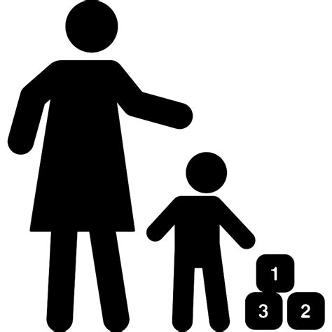 Mother And Son Playing With Cubes Vector Svg Icon Svg Repo