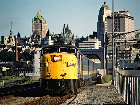 Cn Quebec City Quebec 1986 Westbound Via Rail Passenger Train On The