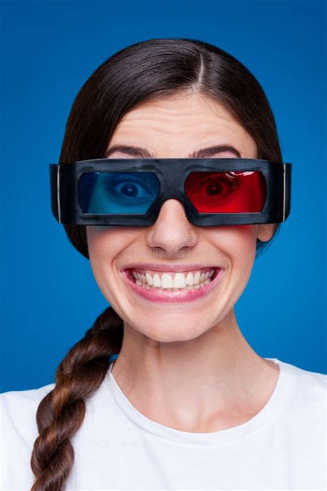Funny Young Woman In 3d Glasses Stock Photo Image Of Young Adult