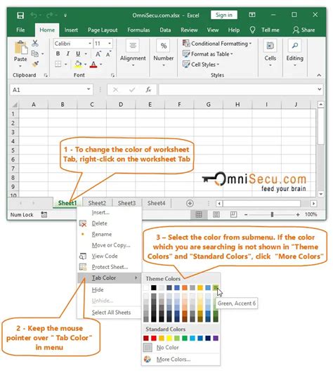 How To Change The Color Of Excel Worksheet Tabs