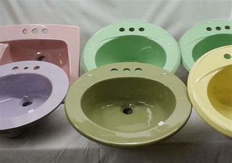 Free shipping for many items! Colorful vintage bathroom sinks from Match My Tile - Retro ...