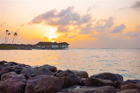 Premium Photo Picturesque Sunrise In The Maldive Island View On