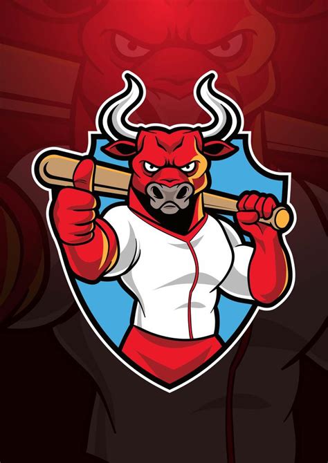Bulls Baseball Mascot Logo 202063 Vector Art At Vecteezy