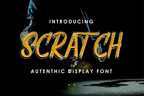 Scratch Authentic Font On Yellow Images Creative Store
