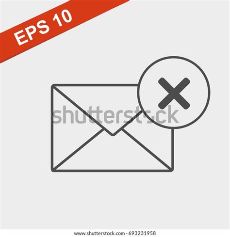 Outline Delete Email Icon On Isolated Stock Vector Royalty Free