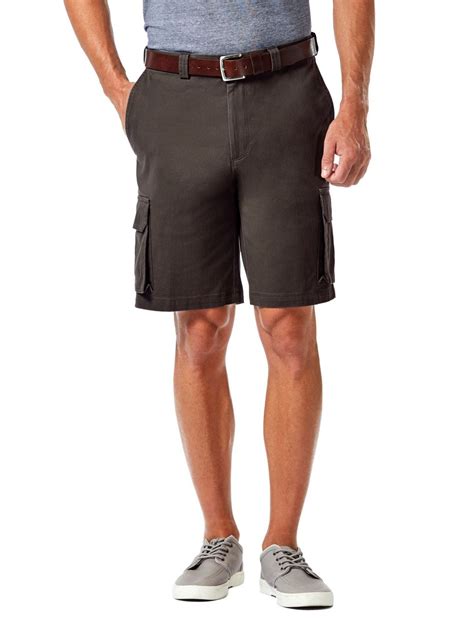 Haggar Mens Expandable Waistband Stretch Comfort Cargo Shorts