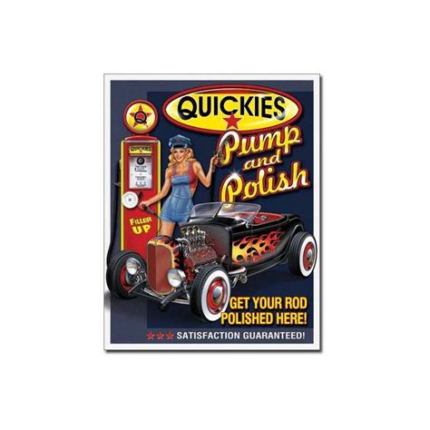 quickies pump and polish tin sign