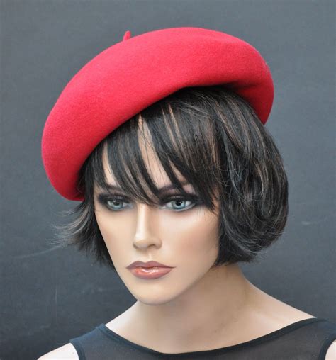 Ladies Red Hat Womens Red Hat Winter Hat Red Winter Hat Formal Hat