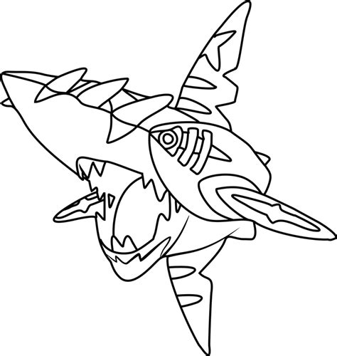 Mega Sharpedo Pokemon Coloring Page Free Printable Coloring Pages For