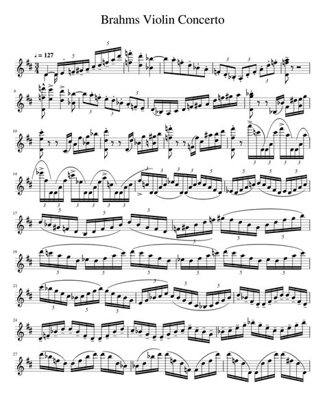 Brahmsviolinconcerto Sheet Music For Violin Solo