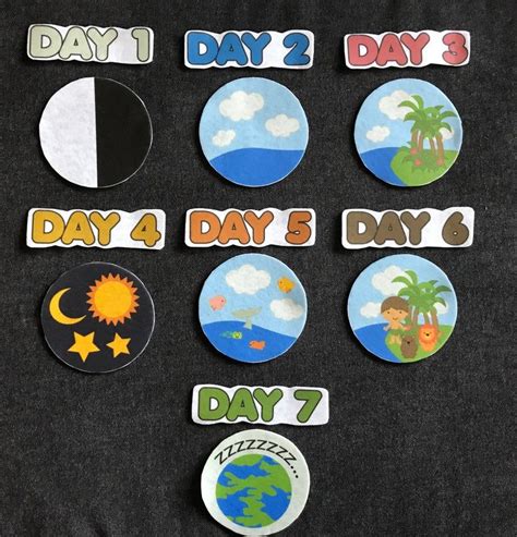 The 7 Days Of Creation Felt Flannel Board Pieces Etsy Bible