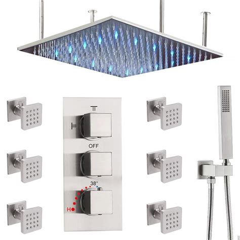 Buy HOMEDEC 20 Inch LED Ceiling Rainfall Shower Head System With High