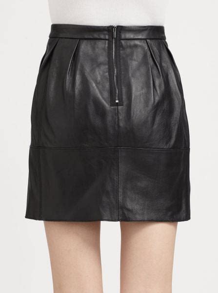 Bcbgmaxazria Leather Skirt In Black Lyst