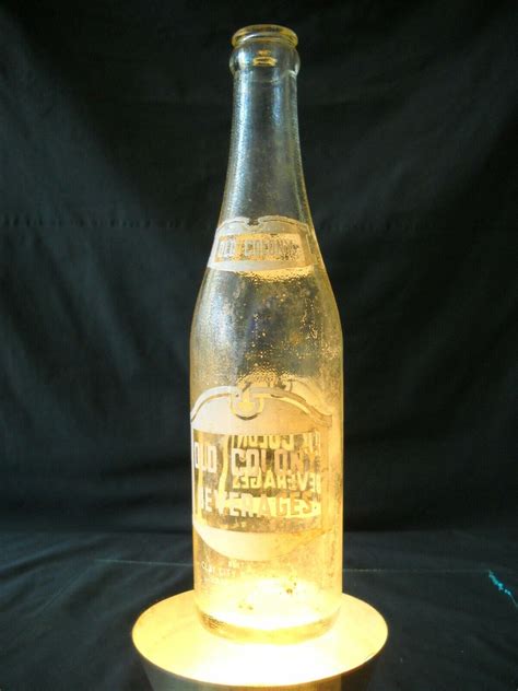 Vintage Old Colony Beverages Clear Glass Soda Pop Bottle Clay City Beverage Oh Ebay