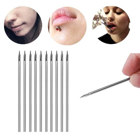 Pcs G Piercing Needles Supply Lip Ear Nose Disposable Sterile Medical Steel