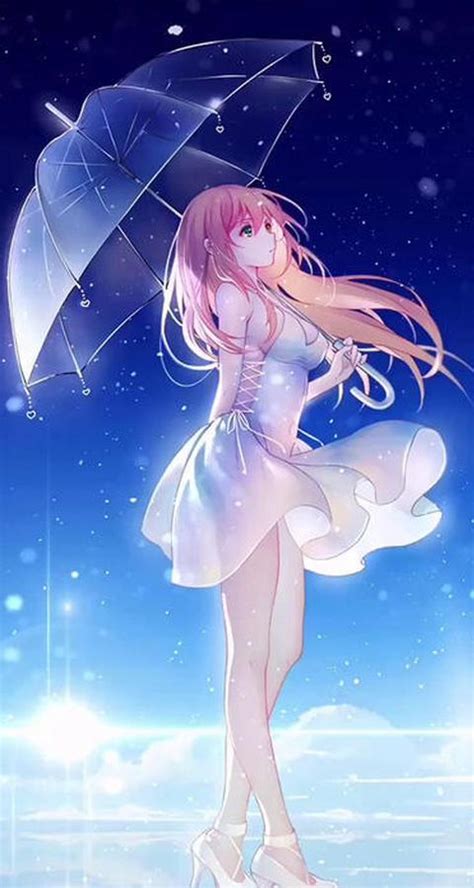 Beautiful Anime Girl Hold Umbrella Live Wallpaper Para Android Apk Baixar