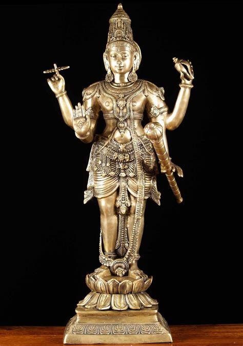 SOLD Brass Hindu God Vishnu Statue 42 65bs20 Hindu Gods Buddha