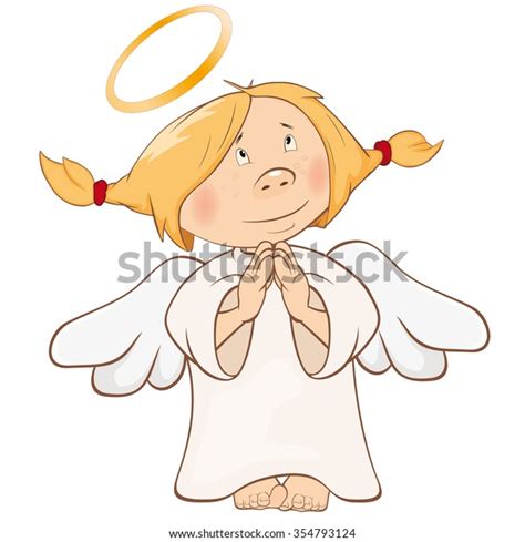 Vector Illustration Cute Angel Cartoon Character Stock Vector Royalty