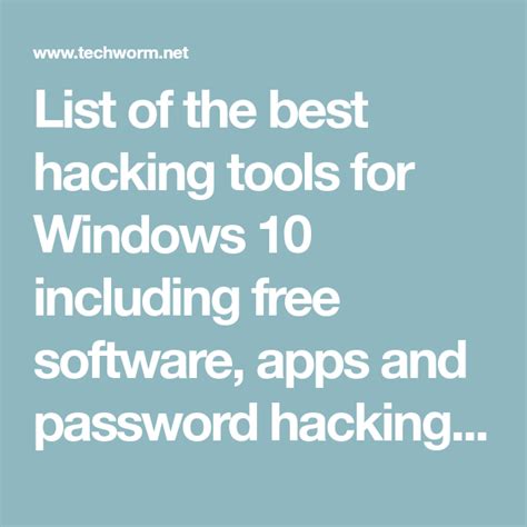 5 Best Hacking Tools For Windows 10 2018 Edition Best Hacking