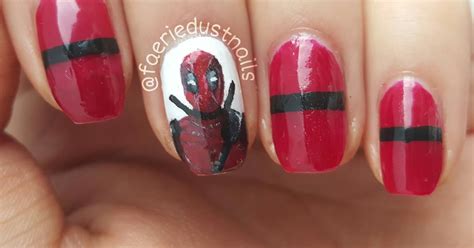 Faeriedust Nails Deadpool Nails With Pictorial