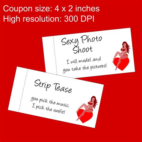 Valentines Day T For Him Sexy Printable Naughty Coupons Book With
