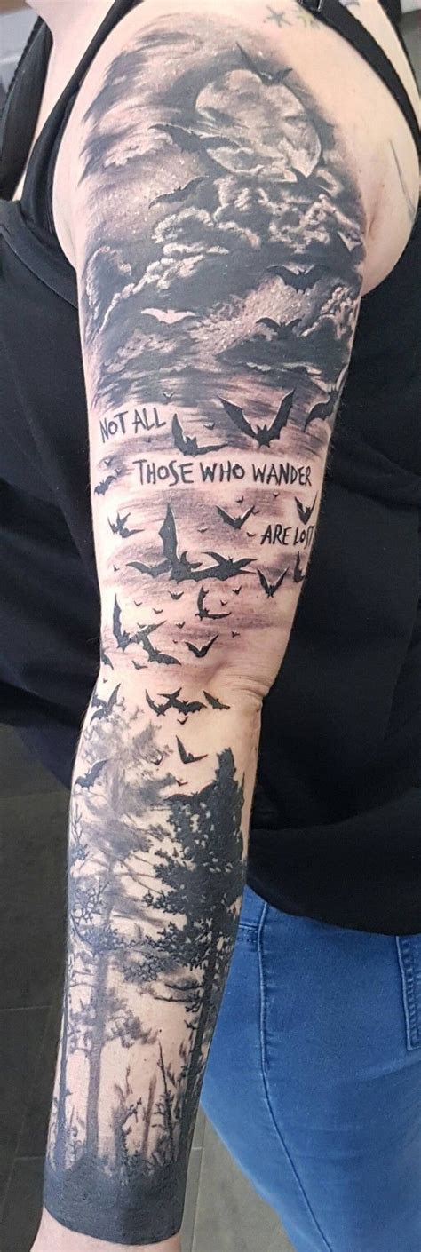 Not All Those Who Wander Are Lost Silhouette Tattoos Tree