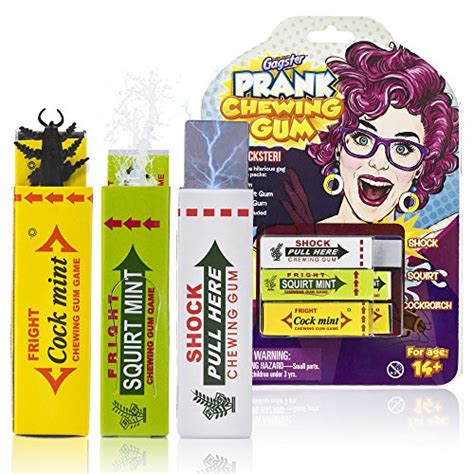 Gag Chewing Gum 3 In 1 Prank Toys Set Shocking Water Squirt And Cockroach Snapping Gum Packs