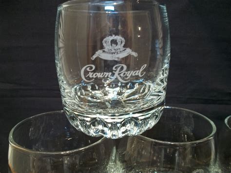 Set 4 Crown Royal Whiskey Glasses Lowball Whiskey Glasses