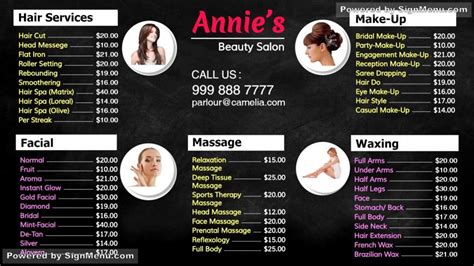 Digital Signage Template Of A Beauty Parlor