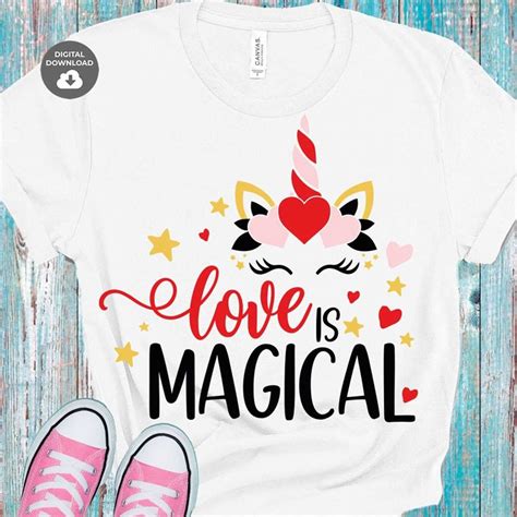 Love Is Magical Unicorn Valentine SVG Girls Cut File For Si Inspire