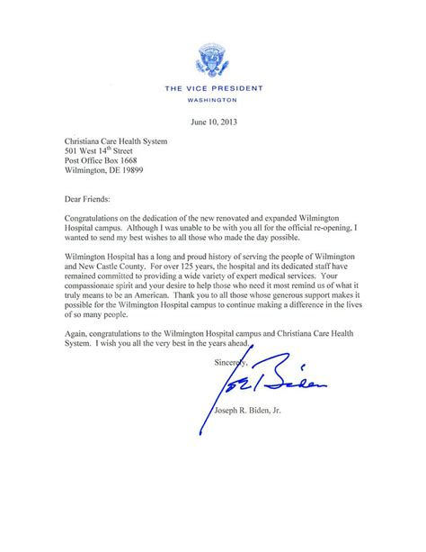 Letter to the president, municipal committee to set up a children's park in your locality. Vice President Biden praises Wilmington Transformation ...