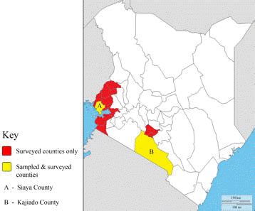 Kenya country political map with 47 counties, labeling major counties, nairobi (county), kakamega, kiambu, and nakuru. Map of Kenya showing counties surveyed; counties in yellow were... | Download Scientific Diagram