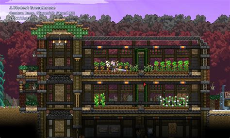 Starbound Modest Greenhouse By Heineko Terraria House Ideas