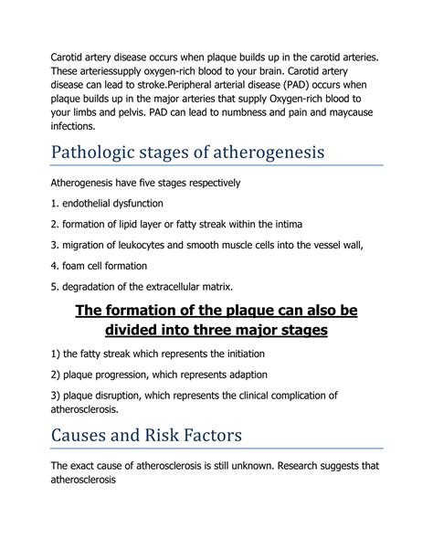 Solution Atherosclerosis Stages Causes Symptoms And Treatment