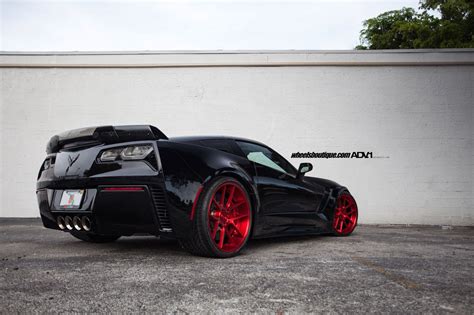Wild Chevy Corvette Z06 C7 With Ruby Red Rims By Adv1 — Gallery