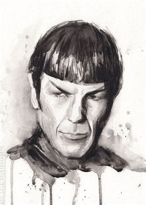 Spock Watercolor Art Print Spock Portrait Spock Painting Art Print Star