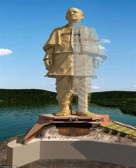 Worlds Tallest Statue Only Up To Waist Height Of The 597ft Monument To