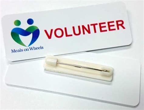 Volunteer Badge With Pin Attachment Qmow