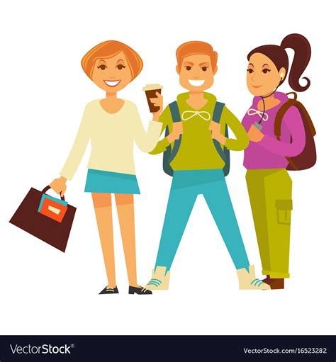 Friends Smiling Together Royalty Free Vector Image