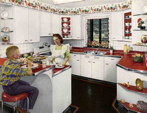 Retro Red Kitchen 1940s Kitchen Diy Kitchen Countertops Kitchen