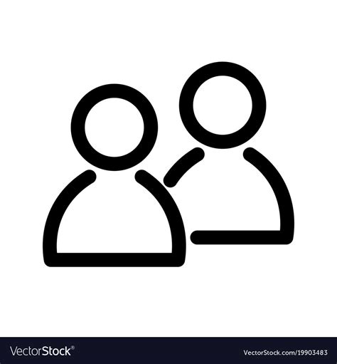 Two People Icon Symbol Of Group Or Pair Of Vector Image