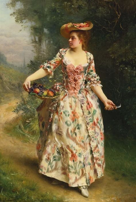 A Walk In The Park Painting Gustave Jean Jacquet Oil Paintings
